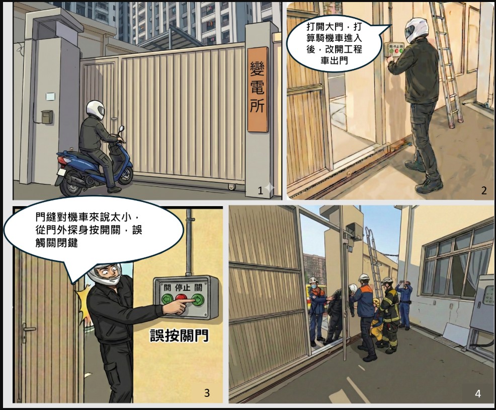 正確操作電動門，避免誤觸釀職災